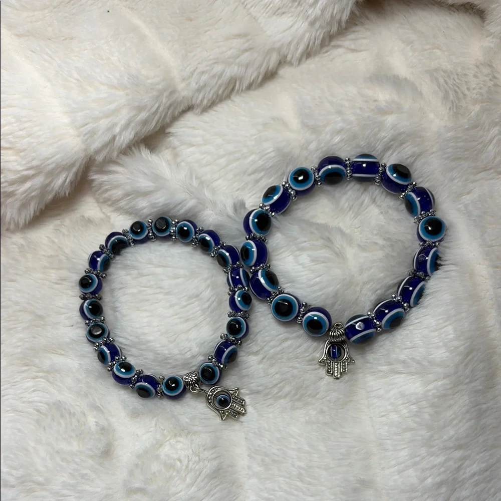 Blue Evil Eye Bracelet Set - Picture 3 of 4